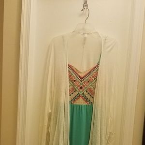 Papaya Dress with Ambiance Apparel Shawl